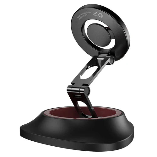 Magnetic Dashboard Phone Holder w/ Extra Wide Base, Rotatable & Foldable Multi-Hinge Arm