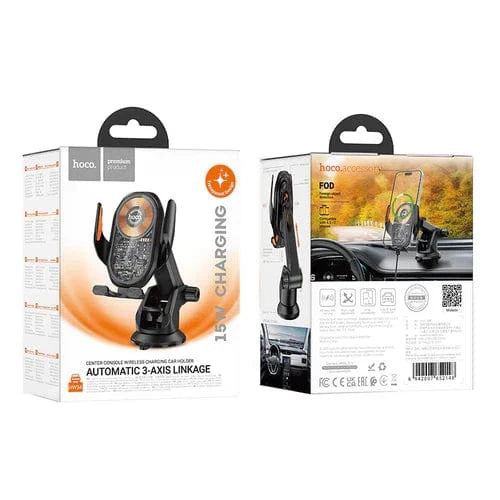 15W Wireless Charging Phone Holder for Windshield & Dashboard w/ Transparent Design