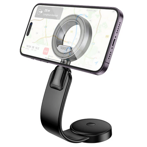 Magnetic Dashboard Phone Holder w/ Memory Alloy, 360 Rotation, Ring Magnet