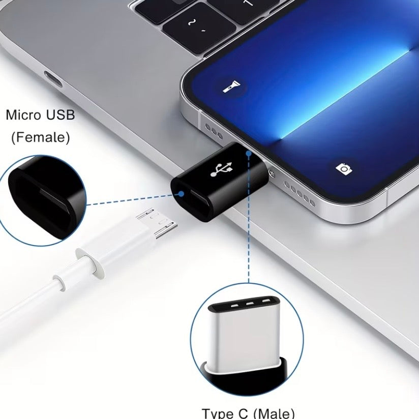 Micro USB to Type C Adapter (Black)