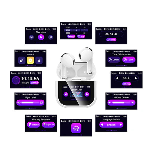 TWS Earbud w/ LCD Touch Screen, 4 Hours