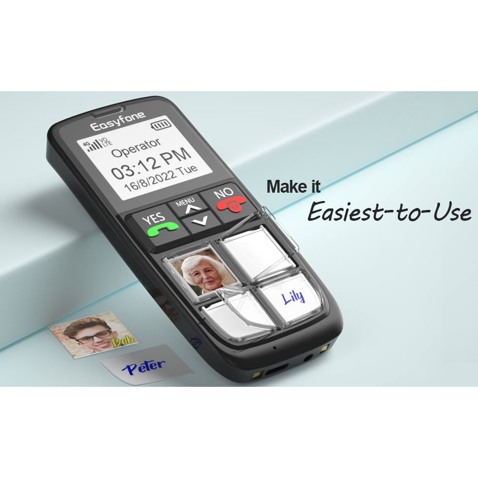 Easyfone 4G Picture Button Cell Phone for Seniors (Suitable on Spark, Skinny & One NZ Networks)