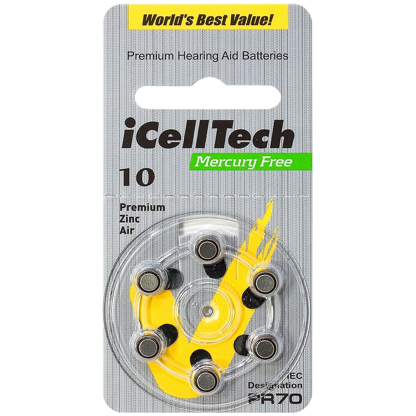 Hearing Aid Batteries (Box of 60 Batteries)