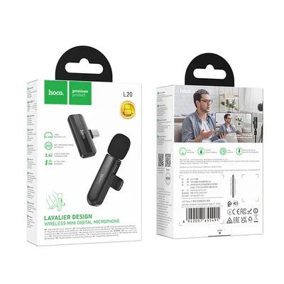 Wireless Digital Microphone w/ USB-C Connector, DSP Digital Noise Reduction