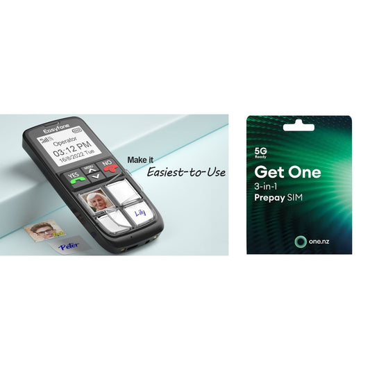 Easyfone 4G Picture Button Cell Phone for Seniors (Suitable on Spark, Skinny & One NZ Networks)
