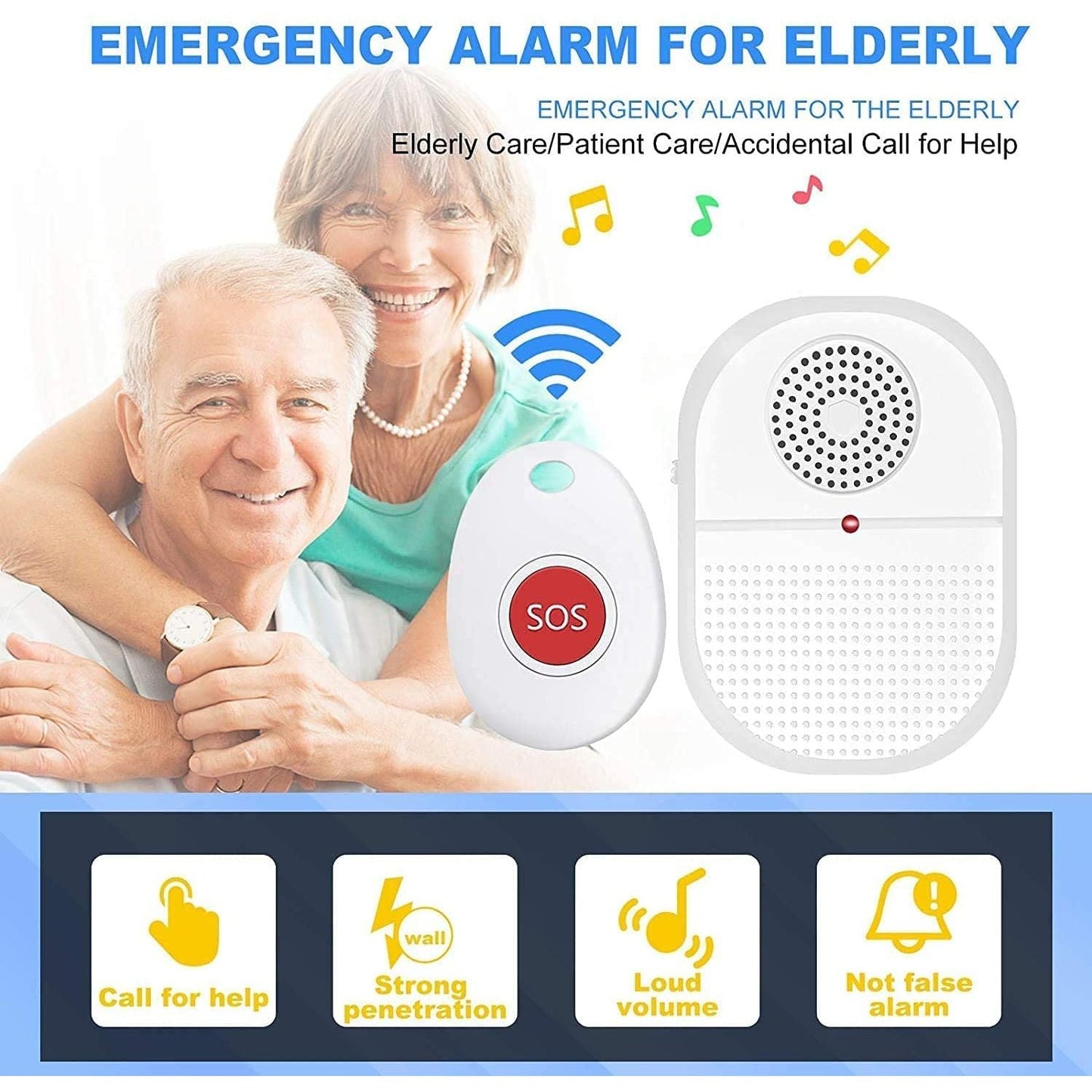 Wireless Caregiver Pager x 2 Call button Pendants
