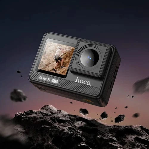 Sports Camera - Stabilization Anti Shake, 30M Waterproof, Front & Back Dual Screen