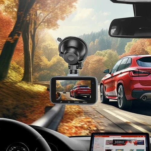 Dash Cam for Car w/ 3 inch IPS HD Display, 1080P/30FPS Camera, Sturdy Windshield Fit