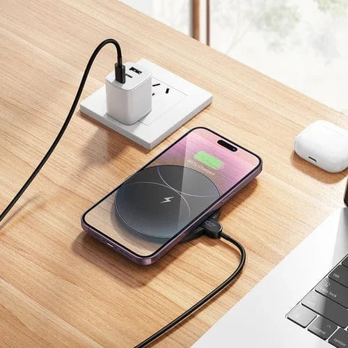 15W Ultra Thin 2 in 1 Wireless Charger w/ LED Charge Status Display