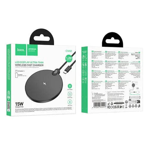 15W Ultra Thin 2 in 1 Wireless Charger w/ LED Charge Status Display
