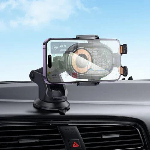15W Wireless Charging Phone Holder for Windshield & Dashboard w/ Transparent Design
