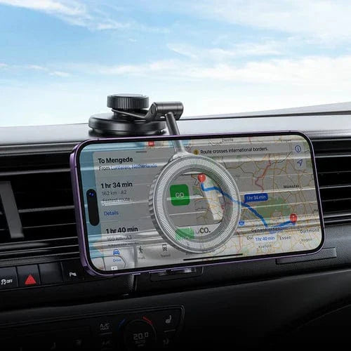 Magnetic Dashboard Phone Holder w/ Ring Magnet, Foldable Design