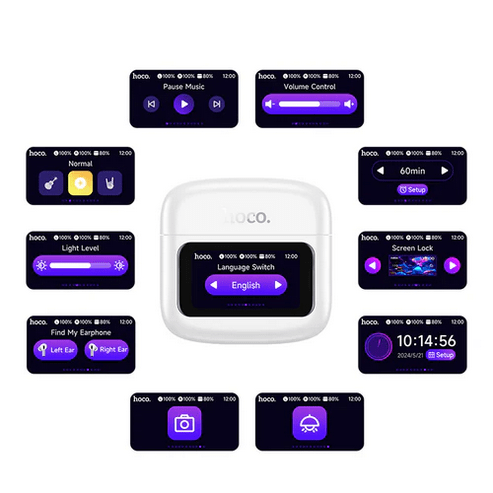 TWS Earbud w/ LCD Touch Screen, 7 Hours