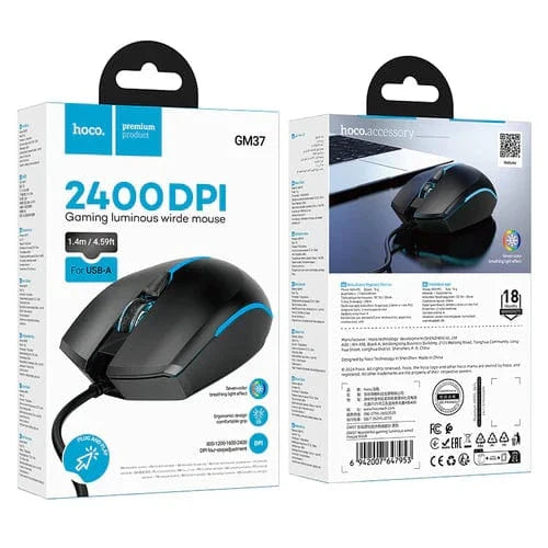 Wired Gaming Mouse w/ 2400 DPI, LED Light