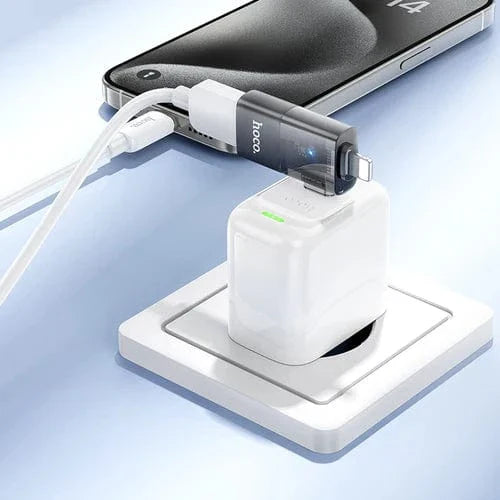 2 in 1 OTG Adaptor w/ Lightning & USB-C male to USB-A female, Plug and Play, Data Transfer